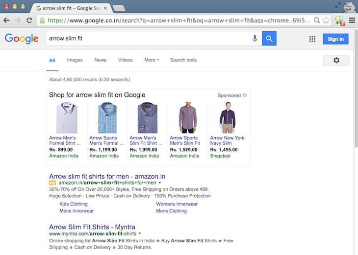 Arrow Slim Fit Desktop Search