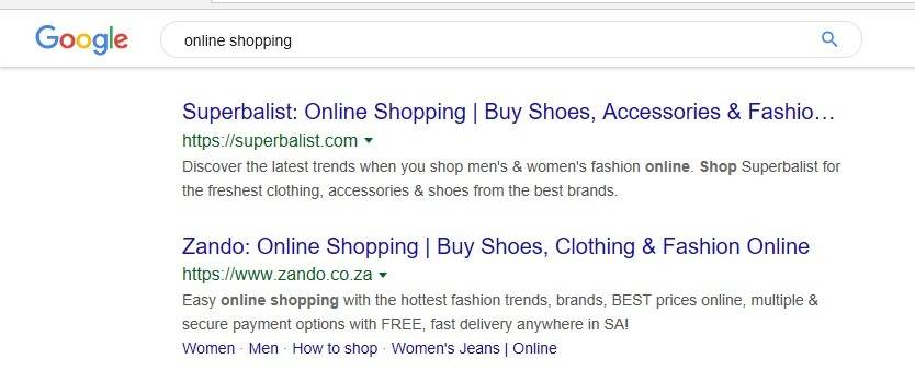  Superbalist is ranking 1st for Online Shopping keyword in South Africa