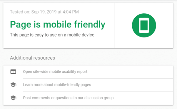 Mobile friendly site is one of the important ranking factors