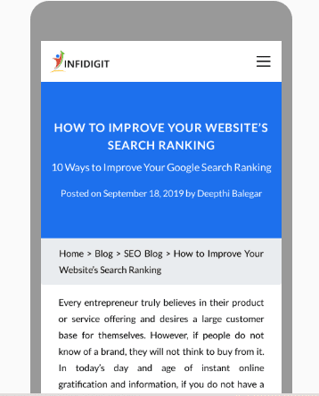 Mobile Friendly Page is a good ranking factor