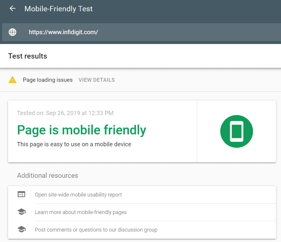 Mobile Friendly Web Page