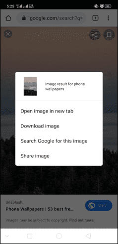 Google Reverse Image Search on Mobile