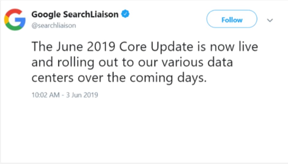 Google June 2019 Core Update Tweet Google Search Liaison Tweet 2