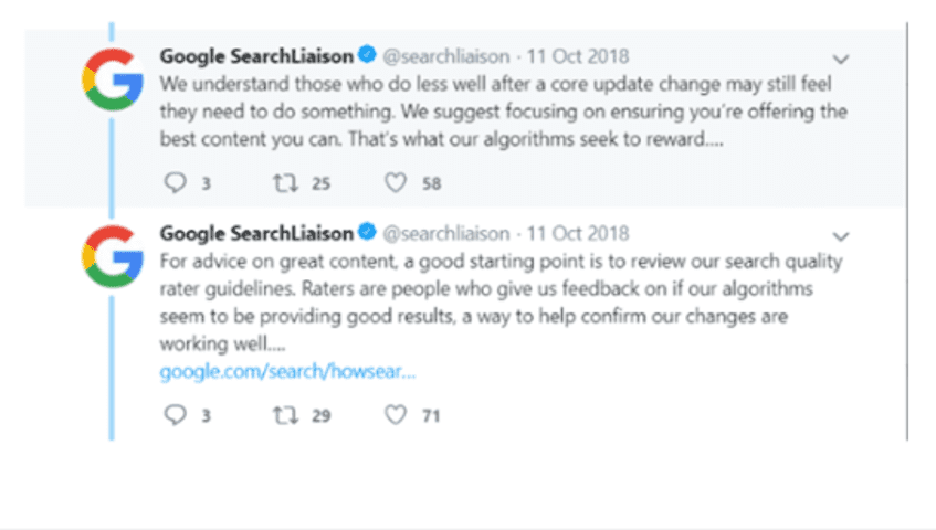 Google Search Liaison Tweet Reply