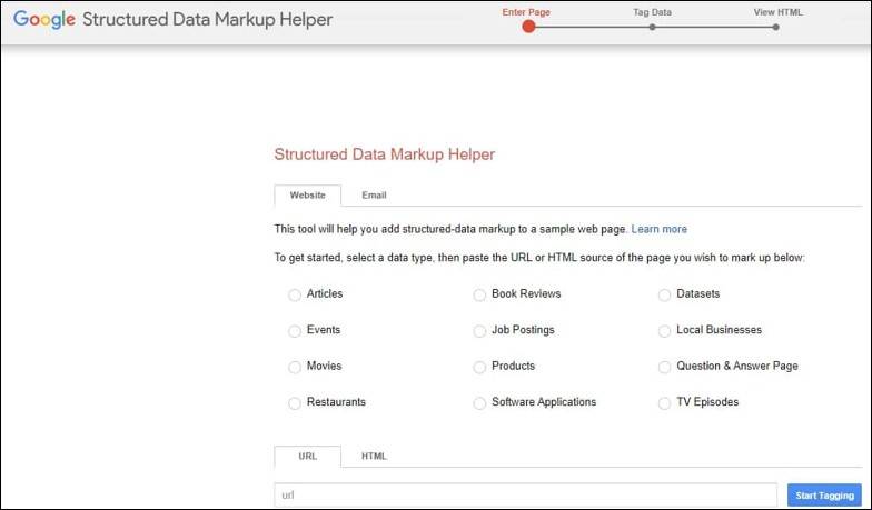 Google Structured Data Markup Helper