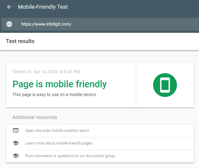 Mobile friendly website is one of the google ranking factors