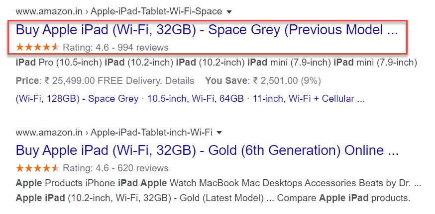 Star Rating Schema for Ecommerce