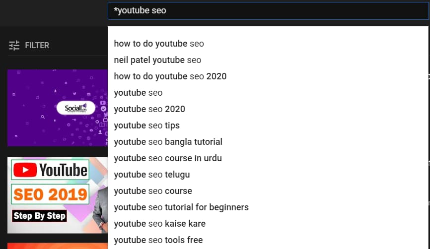 YouTube Relevant Keyword Ideas