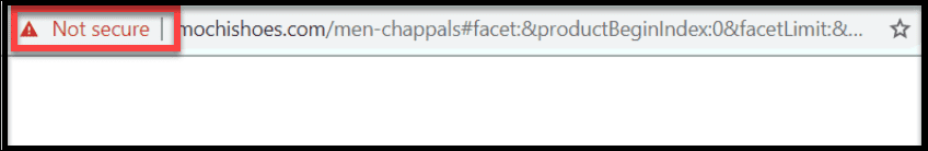 Not Secure Warning in Google chrome