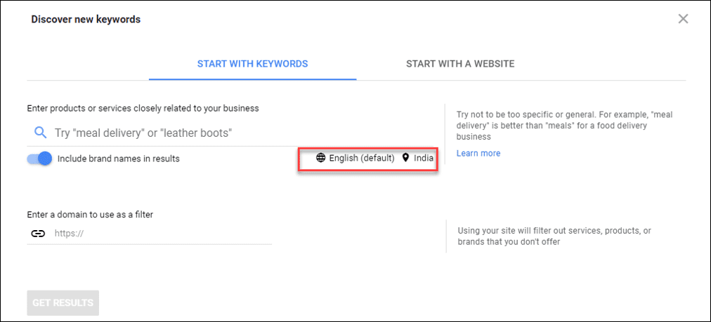 Google Keyword Planner