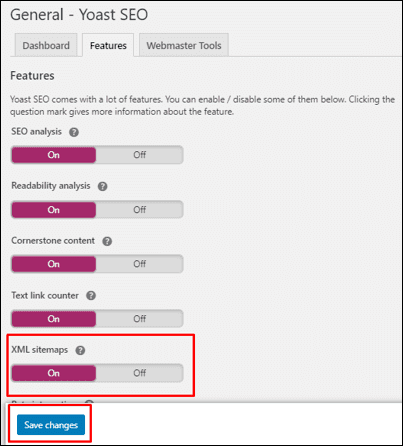 This enables the sitemap, which is generated by Yoast