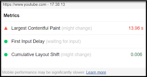 Web Vitals Extension