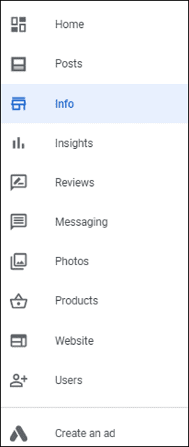 Click on info section
