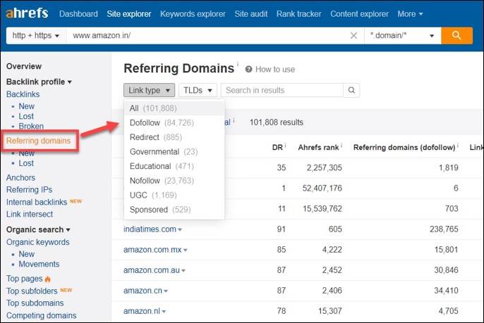 Referring Domains