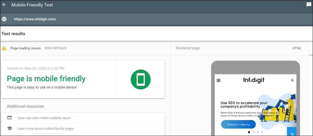 Mobile Friendly Test