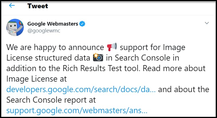 Google Webmasters Tweet