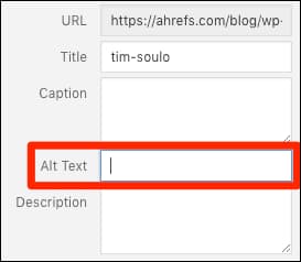 Alt text field