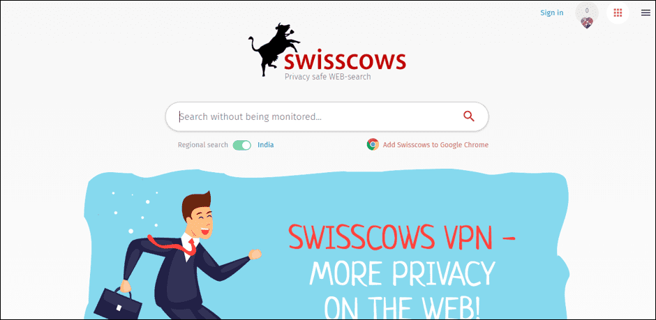 Swisscows - Search Engine List | Infidigit