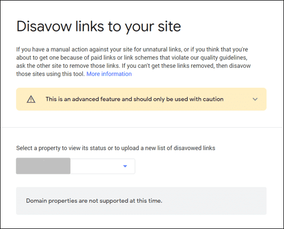 Domain Properties Disavow