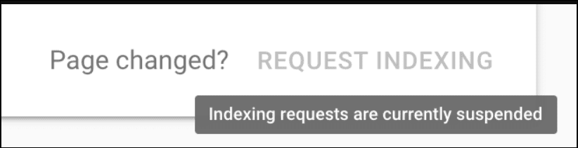 Indexing Requests are Suspended