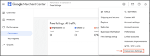 Conversion settings in Merchant Center