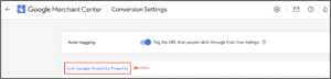 Link Google Analytics to Merchant Center