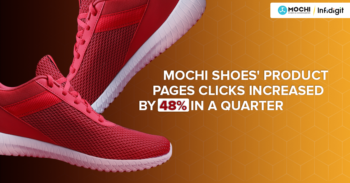 Infidigit boosted Mochi Shoes' product page clicks by 48% in a quarter via  SEO - Infidigit