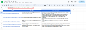 IMPORTXML Meta description formula