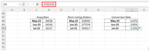 Formula for Conversion Rate in ASO Report